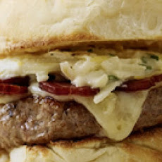 Jerk Pork Cheeseburgers with Green Apple Slaw