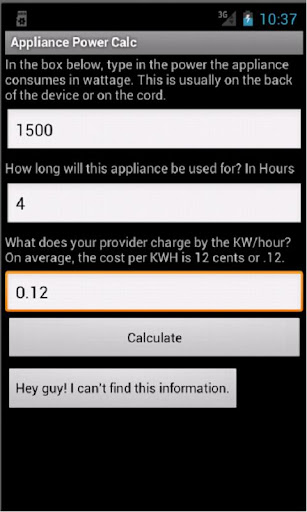 Appliance Power Calc