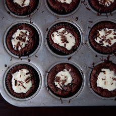 Chocolate Souffle Cupcakes with Mint Cream