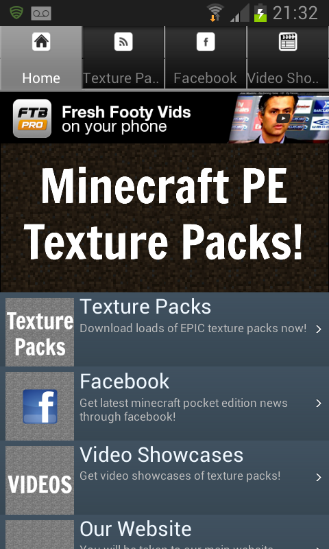 Android application Texture Packs For Minecraft PE screenshort