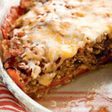 Crustless Tex-Mex Meatloaf-Cheddar Pie