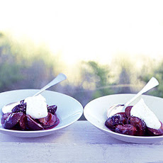Roasted Plums with Creme Fraiche