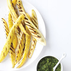 Grilled Squash with Walnut-Parsley Pesto