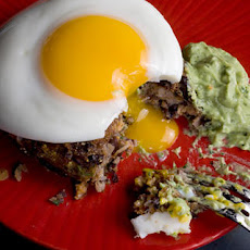 Black Bean Cakes with Fried Eggs and Avocado Crema Recipe