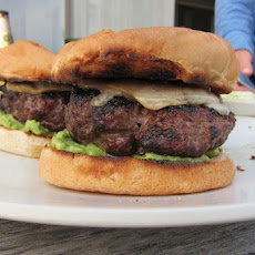 Cheddar Cheese Burgers with Charred Red Onions