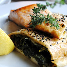 Salmon and Spinach Strudel