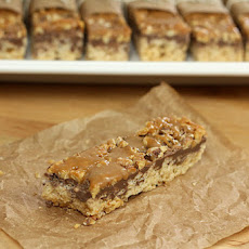 Rice Krispie Treats with Chocolate, Toasted Walnuts and Salted Caramel