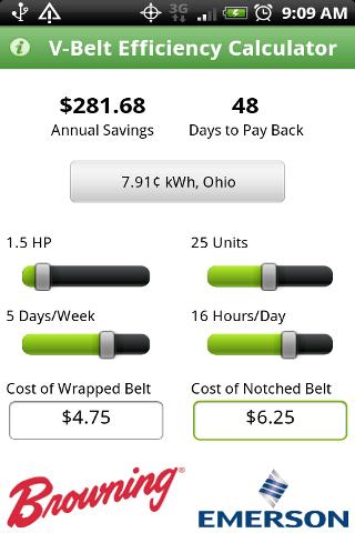 V-Belt Efficiency Calculator