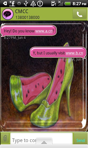 GO SMS THEME Watermelon Shoes