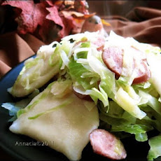 Skillet Pierogies, Kielbasa and Cabbage Casserole