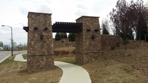 Carolina Arbors Stone and Wood Gateway