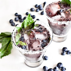 Roasted Blueberry Basil Margaritas