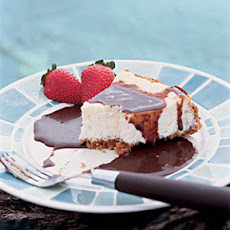 Creamy Cheesecake with Espresso Fudge Sauce