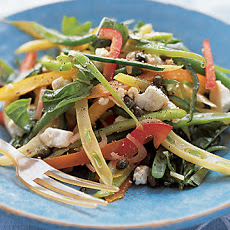 Multicolored Pepper-and-Bean Salad with Ricotta Salata and Herbs