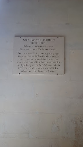 Plaque Commémorative Joseph Poirier