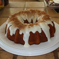 Holiday Pumpkin Cake with Rum-Cream Cheese Glaze