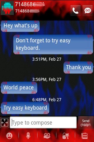 Fire SmS HD Go SmS Theme