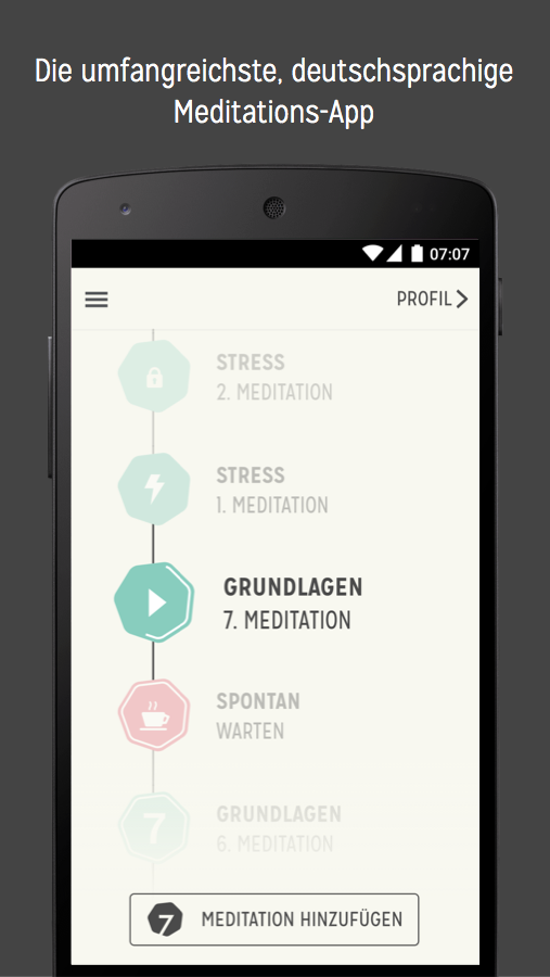 Android application 7Mind: Meditation reinvented screenshort