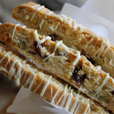 Cranberry, Pistachio and White Chocolate Biscotti