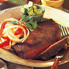 Cumin-Rubbed Rib-Eye Steaks with Two Salsas