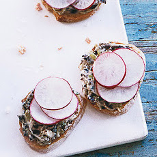Radish Canapes with Black-Olive Butter