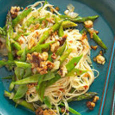 Spring Noodle Stir-Fry with Asparagus and Walnuts