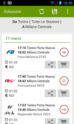 Screenshot #7 of Trains Timetable Italy PRO / Android