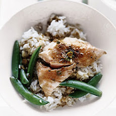 One-Pot Salmon with Snap Peas and Rice