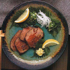 Ginger Beef Tataki with Lemon-Soy Dipping Sauce