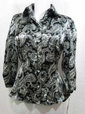 PANTOLOGY $44 Black Paisley Print Top - Sz 12P
