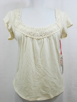 POLO JEANS $49 Creme Crochet Knit Top - Sz XS