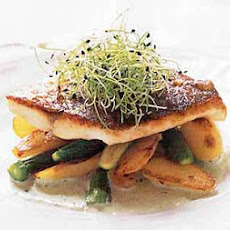 Roasted Striped Bass with Chive and Sour Cream Sauce