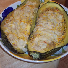 Zucchini Stuffed With Corn, Chilies and Cheese (Meatless)