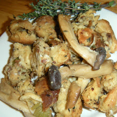 Challah and Wild Mushroom Stuffing With Pancetta