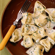 Ricotta-Swiss Chard Tortelloni with Gorgonzola Sauce