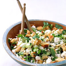 Pita-Bread Salad with Cucumber, Mint, and Feta