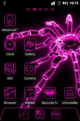 Pink Neon theme Go Launcher EX