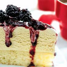 Malted Milk Ice Cream Cake with Blackberry Topping