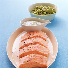 Poached Salmon with Lima Beans and Green Goddess Dressing