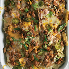 Spicy Sausage, Bean, and Cheese Nachos