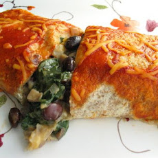Black Bean, Spinach and Mushroom Burritos