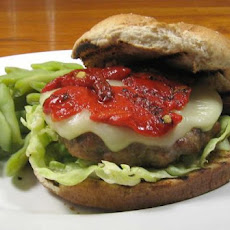 Turkey Burgers With Mozzarella and Roasted Peppers