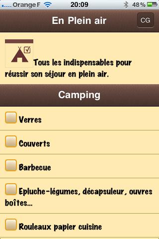 【免費生產應用App】Camping CheckList-APP點子