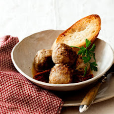 Meatballs in White Wine Sauce with Rustic Bread