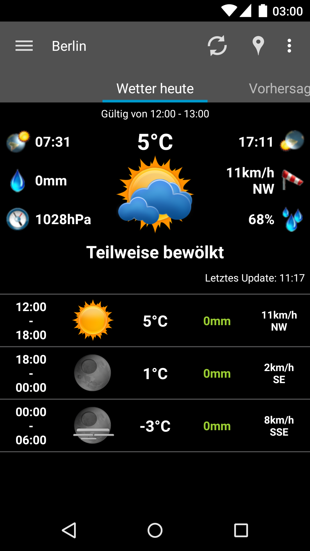 Android application AmberHome Weather Plus screenshort