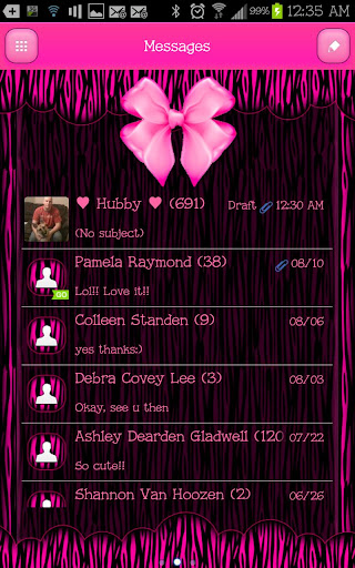 GO SMS - Zebra Pink Bows