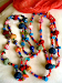 Collares Con Bolones De Tela Y Piedras