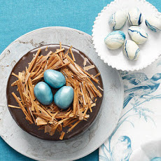 Rich Chocolate Cake with Ganache Frosting and Truffle-Egg Nest
