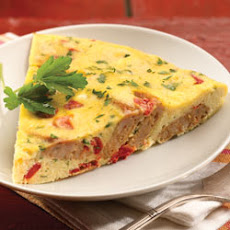al fresco Roasted Pepper and Asiago Chicken Sausage Frittata