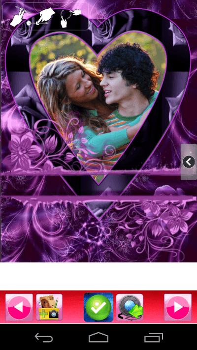 Android application romantic true love photo frame screenshort